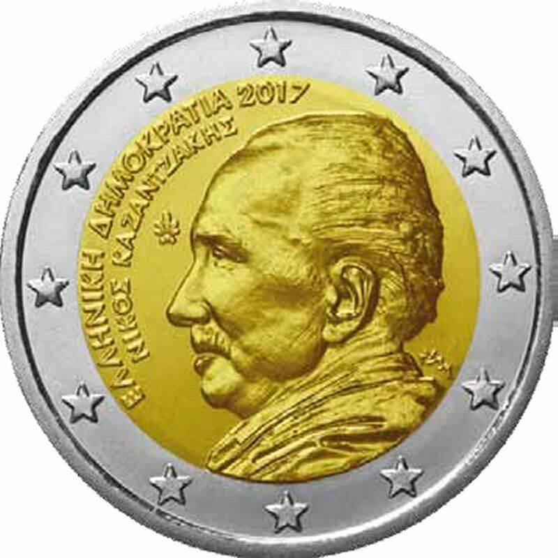 2017 Greece 2 Euro Uncirculated Coin "nikos Kazantzakis 60 Years" (zorba Greek)